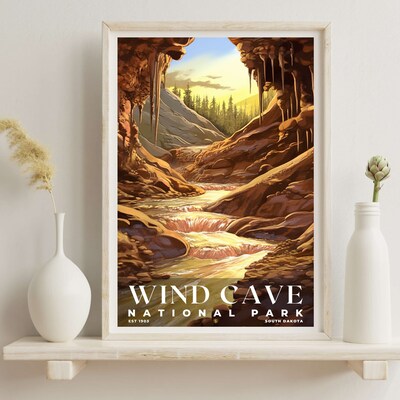 Wind Cave National Park Poster, Travel Art, Office Poster, Home Decor | S7 - image6